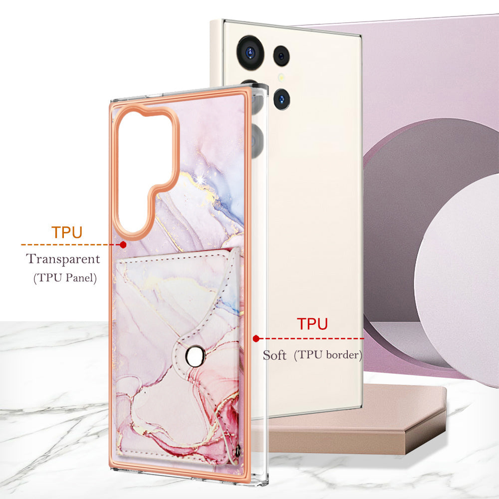 YB Leather Coating Series-9 for Samsung Galaxy S23 Ultra Case Card Slots Leather Coated TPU Kickstand Cover YB Leather Coating Series-9 for Samsung Galaxy S23 Ultra Case Card Slots Leather Coated TPU Kickstand Cover